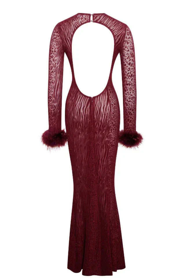Patricia Leopard Burnout Velvet Maxi Dress - View 13 | TEVQA