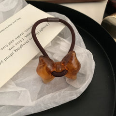 Dainty Jelly Bow Acrylic Hair Tie - 1.4 Inch Y2K Style