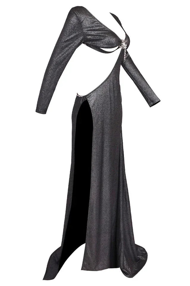 Cut Out Backless Gown - TEVQA
