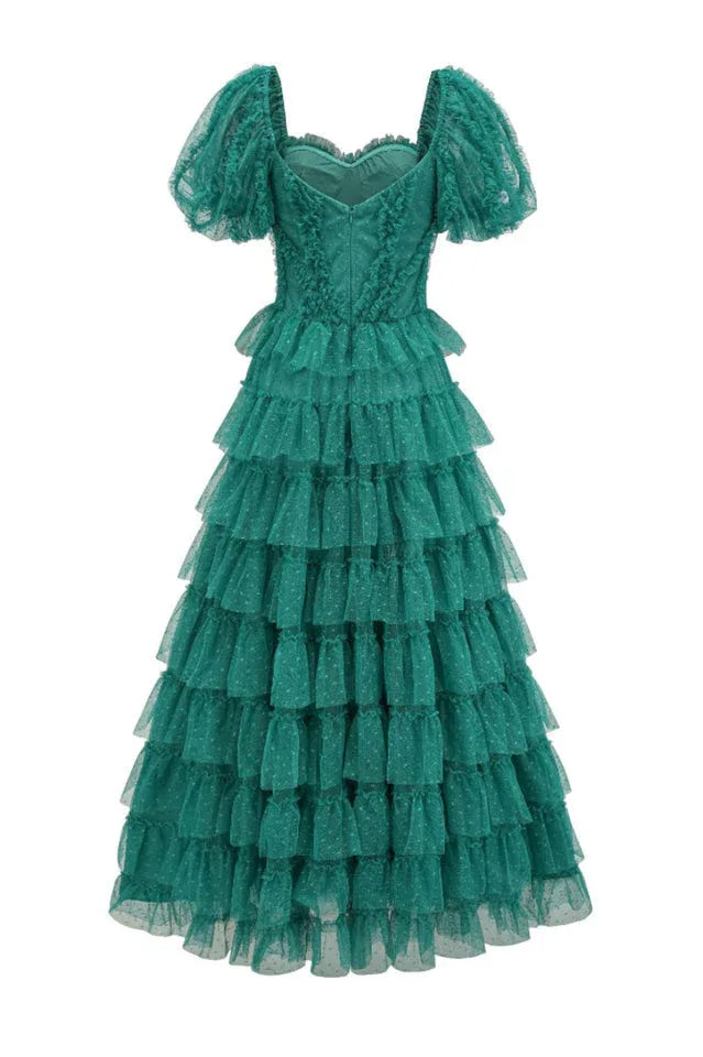 Lisette Ruffle Off Shoulder Gown - View 6 | TEVQA