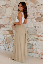 High Waisted Wide Leg Trousers - View 9 | TEVQA