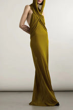 Ruched Maxi Dress with Headscarf - View 19 | TEVQA
