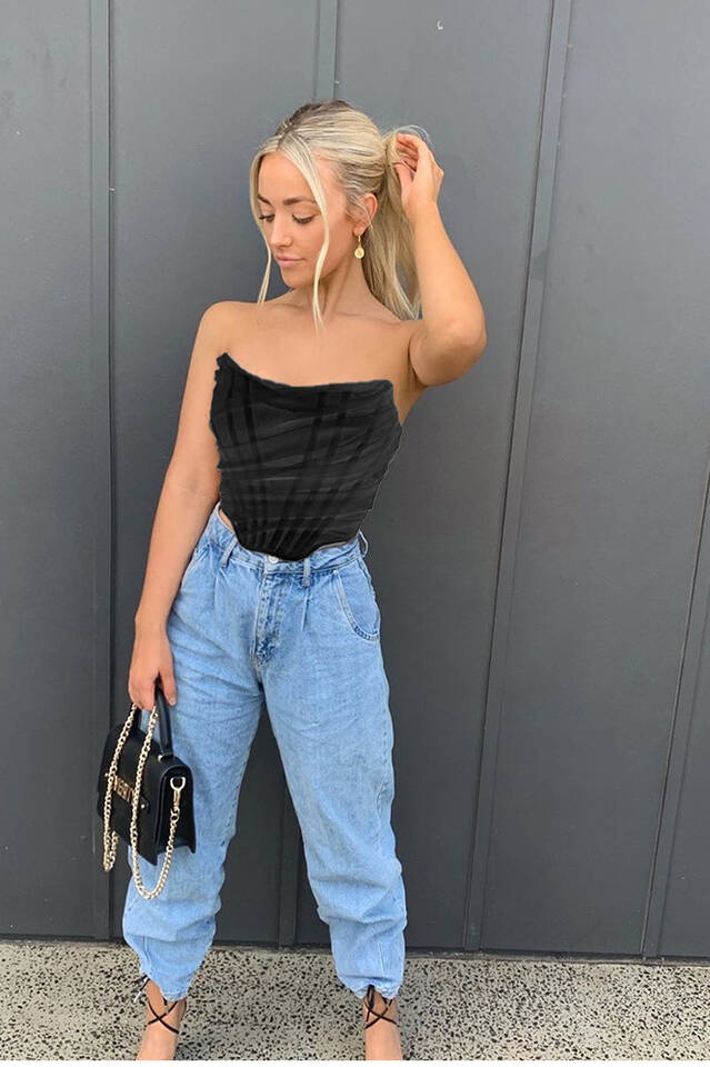 Mesh Boned Corset Top - Dress In Beauty