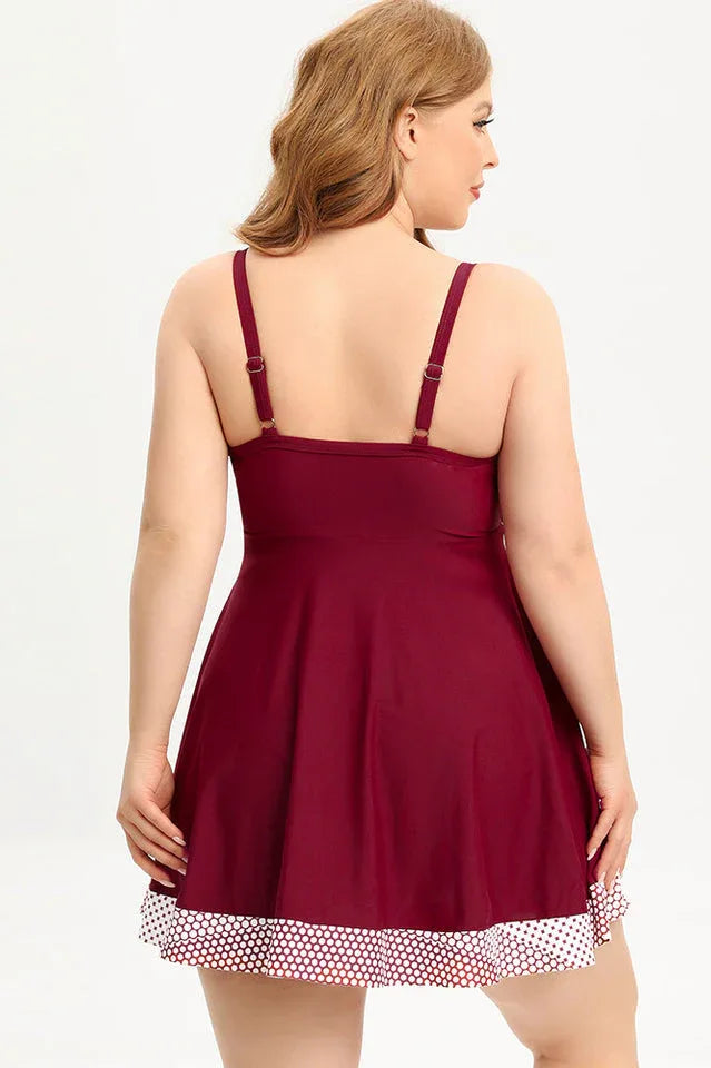 Plus Size Tankini Swimsuit with Skirt Overlay Secondary image