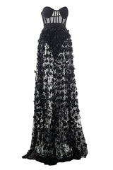 Saffronia Strapless Flower Long Dress | Dress In Beauty