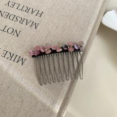 Dainty Acetate Flower Hair Comb - 2.9 Inch Decorative Side Comb