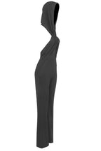 Backless Hooded Jumpsuit With Slip Pockets - TEVQA