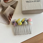 Heart Acetate Hair Comb Pin - View 8 | TEVQA