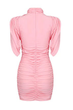 Ruched Mock Neck Mini Dress - View 21 | TEVQA