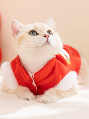 Festive Red Pet Tang Suit Vest Lion Dance Embroidery