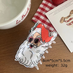 Festive Holiday Acetate Hair Claw Clip - 3.5 Inch Christmas Stocking Stuffer