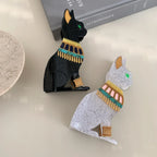 Black and white glitter Egyptian cat hair clips side by side