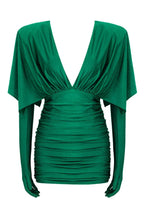Eirak Ruched Mini Dress with Integrated Gloves - View 16 | TEVQA