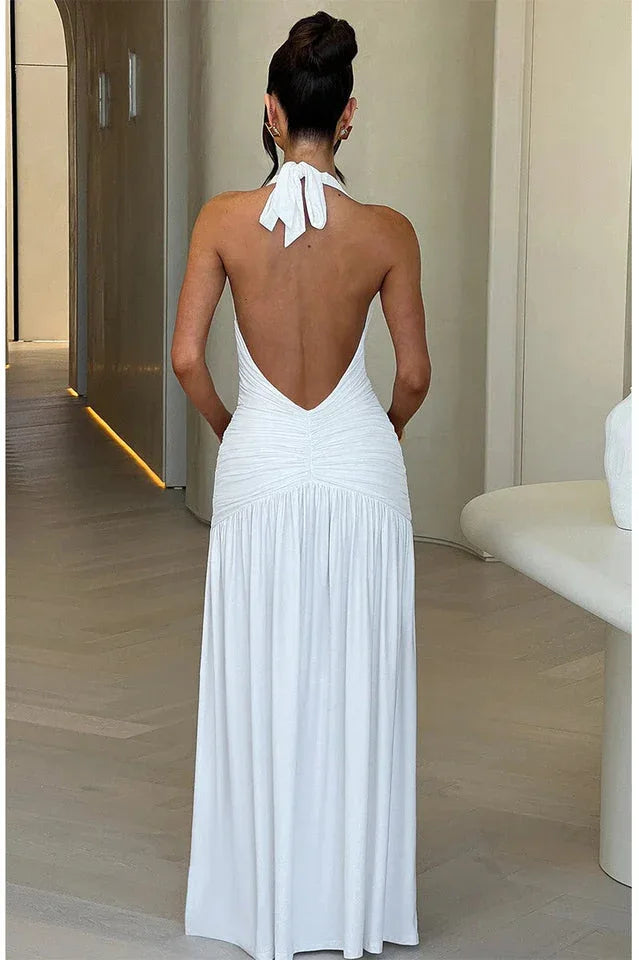 Elegant halter maxi dress - View 12 | TEVQA