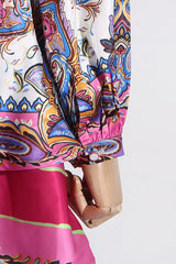 Paisley Print V-Neck Mini Dress With Belt | Dress In Beauty