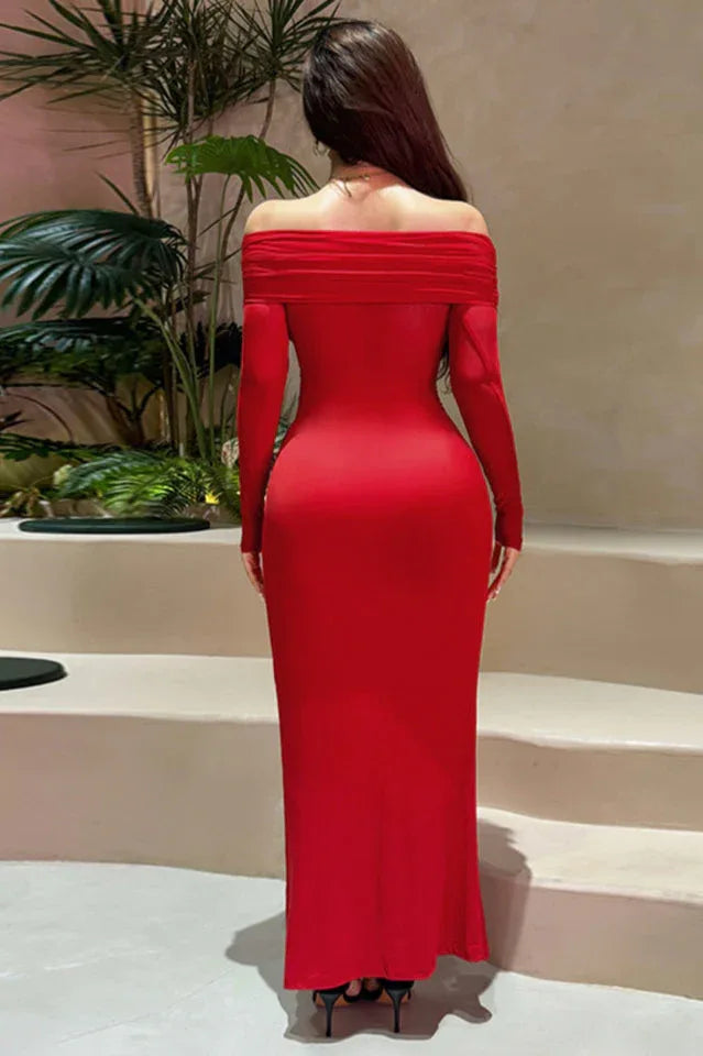 Off-shoulder column gown - View 10 | TEVQA