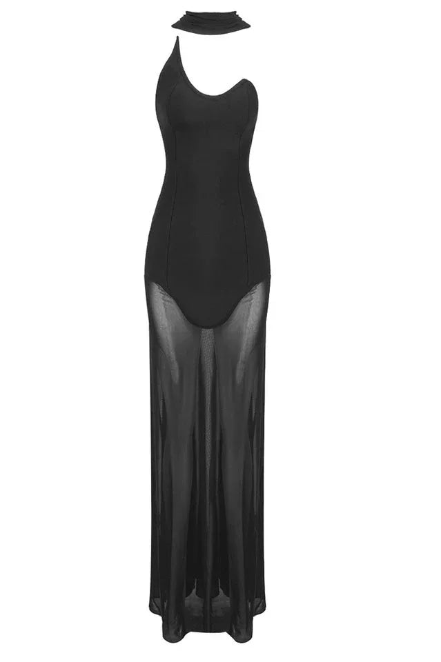 White Strapless Scarf Maxi Dress - TEVQA