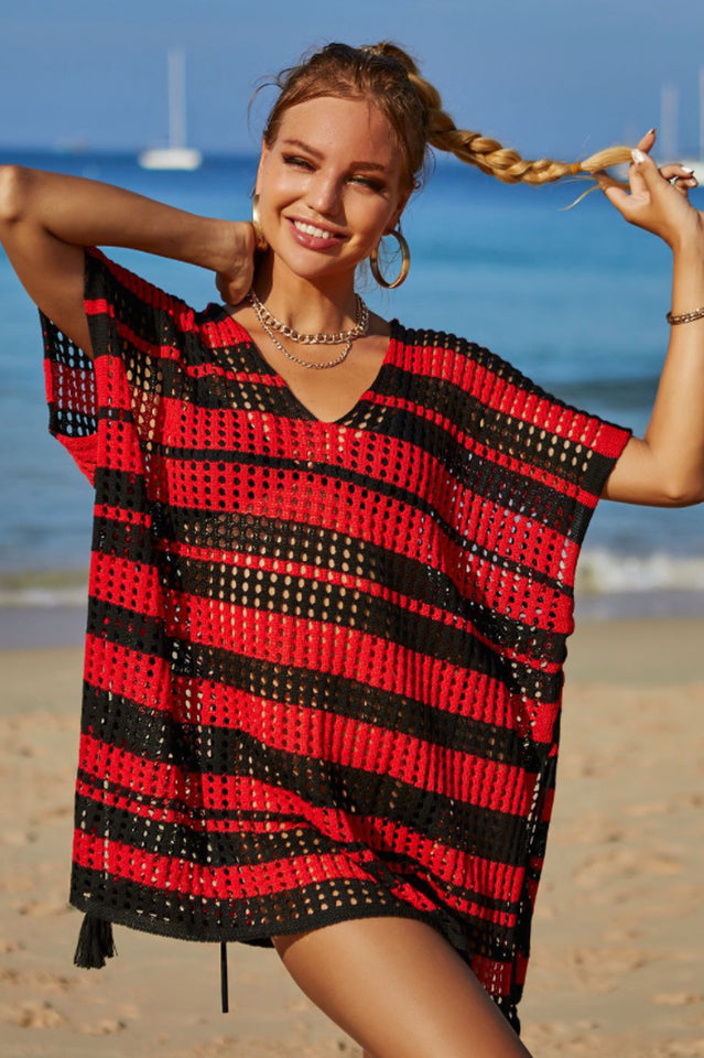 Multicolored Stripe V Neck Cover Up | Dress In Beauty