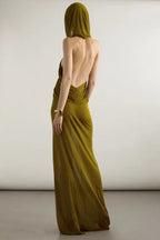 Ruched Maxi Dress with Headscarf - View 20 | TEVQA