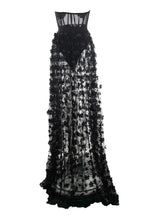 Strapless Flower Applique Ball Gown - View 14 | TEVQA
