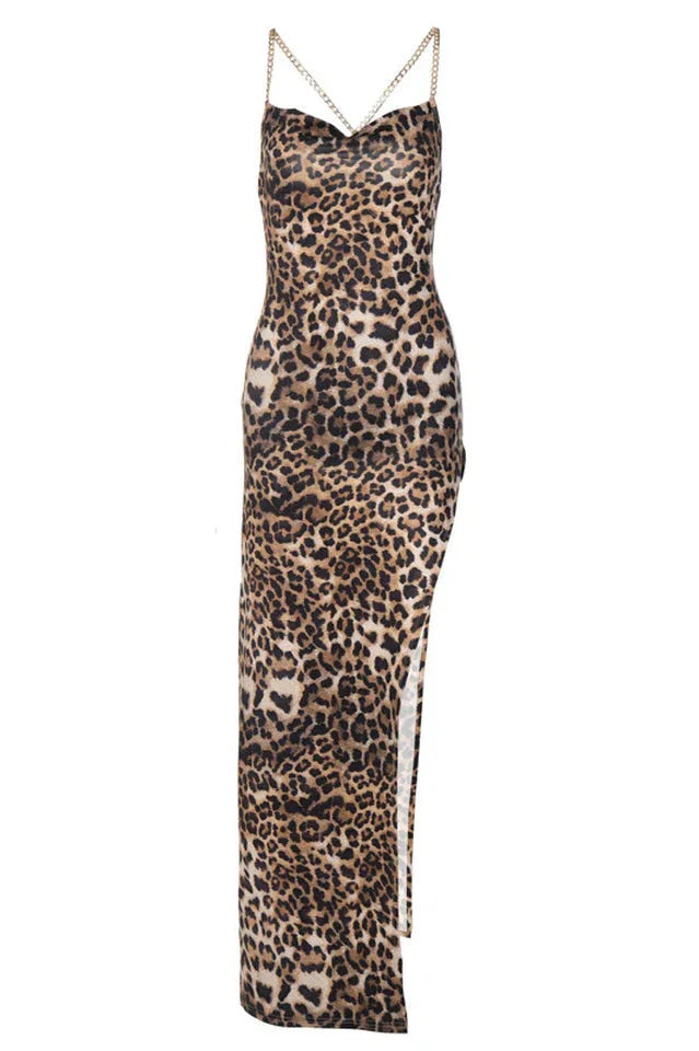 Elegant satin maxi evening dress with cowl neck and open back - View 12 | TEVQA