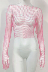 Crystal Diamond See Through Crop Top | Dress In Beauty