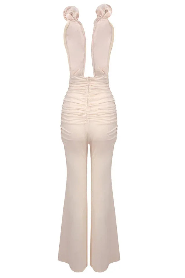 Vissarion 3D Flower Pleat Jumpsuit - TEVQA