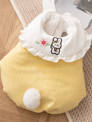 Yellow Bunny Embroidered Fleece Dog Vest