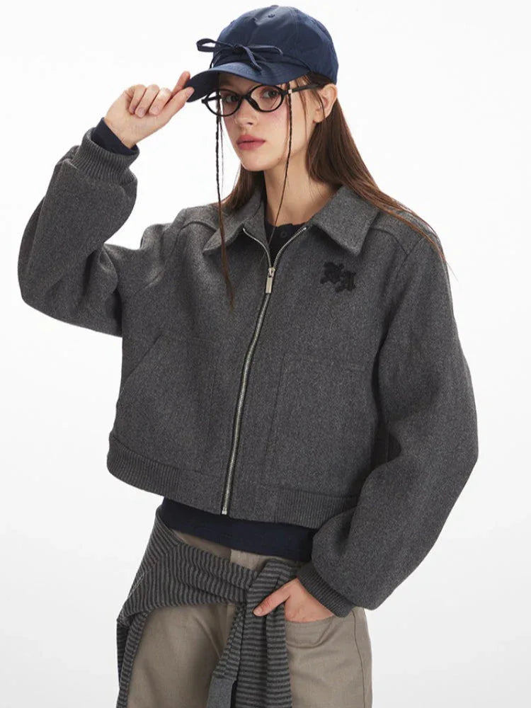 Vintage American Aesthetic Cropped Jacket - TEVQA