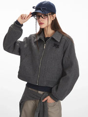 Vintage American Aesthetic Cropped Jacket - TEVQA