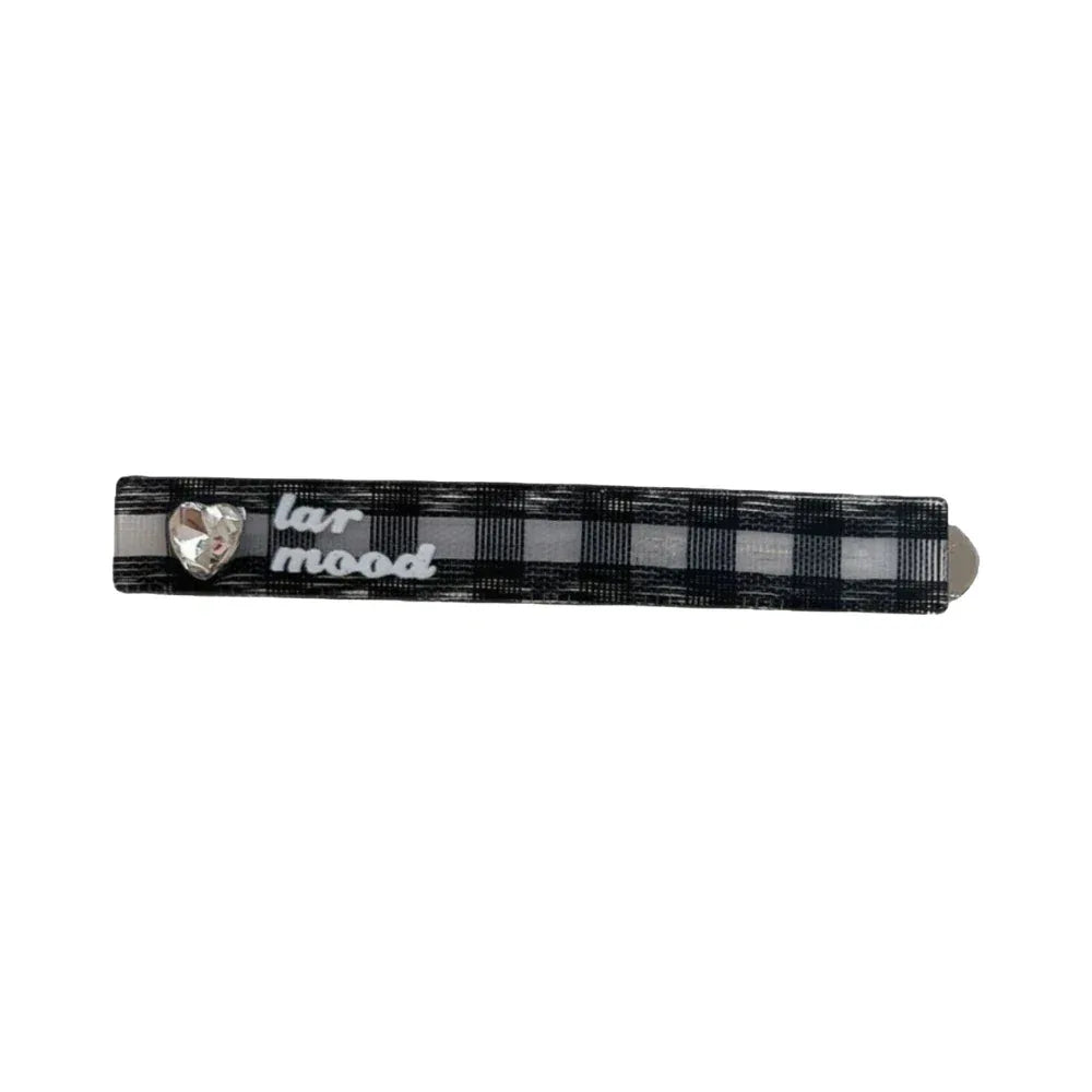 Y2K Preppy Rhinestone Heart Acetate Barrette (2.8 Inch) - TEVQA Main image