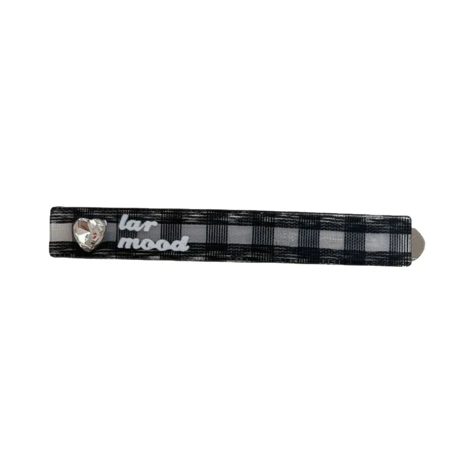 Y2K Preppy Rhinestone Heart Acetate Barrette (2.8 Inch) - TEVQA Main image