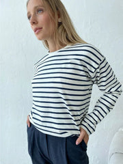 Classic Striped Long Sleeve T-Shirt - View 8 | TEVQA