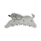 White dog-shaped hair claw clip with sparkling embellishments