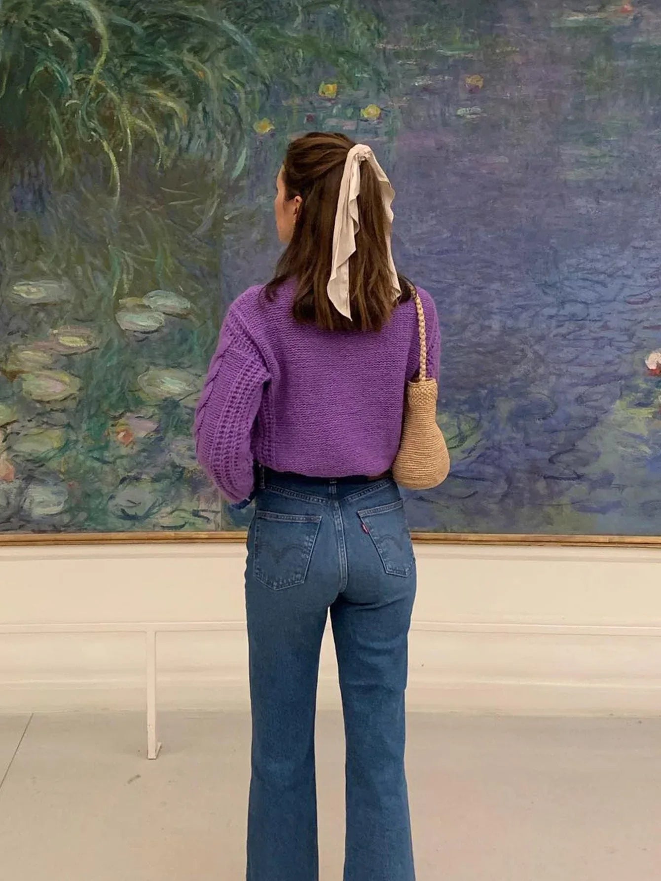Violet Vintage Chunky Cable Knit Cardigan - TEVQA