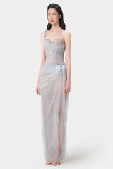 One Shoulder Lace Corset Maxi Dress | Dress In Beauty