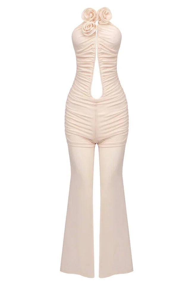 Vissarion 3D Flower Pleat Jumpsuit - TEVQA