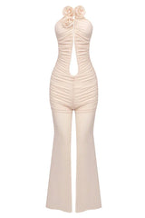 Vissarion 3D Flower Pleat Jumpsuit - TEVQA
