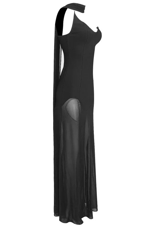White Strapless Scarf Maxi Dress - TEVQA