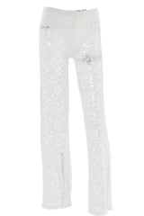 Lace Wide Leg Trousers - View 23 | TEVQA