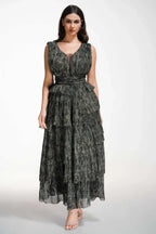 Asymmetric Tiered Formal Dress - View 11 | TEVQA