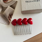 Heart Acetate Hair Comb Pin - View 7 | TEVQA