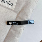 Y2K Preppy Rhinestone Heart Acetate Barrette (2.8 Inch) - TEVQA