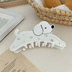 Large 4 Inch Rhinestone Puppy Acetate Hair Claw - View 7 | TEVQA