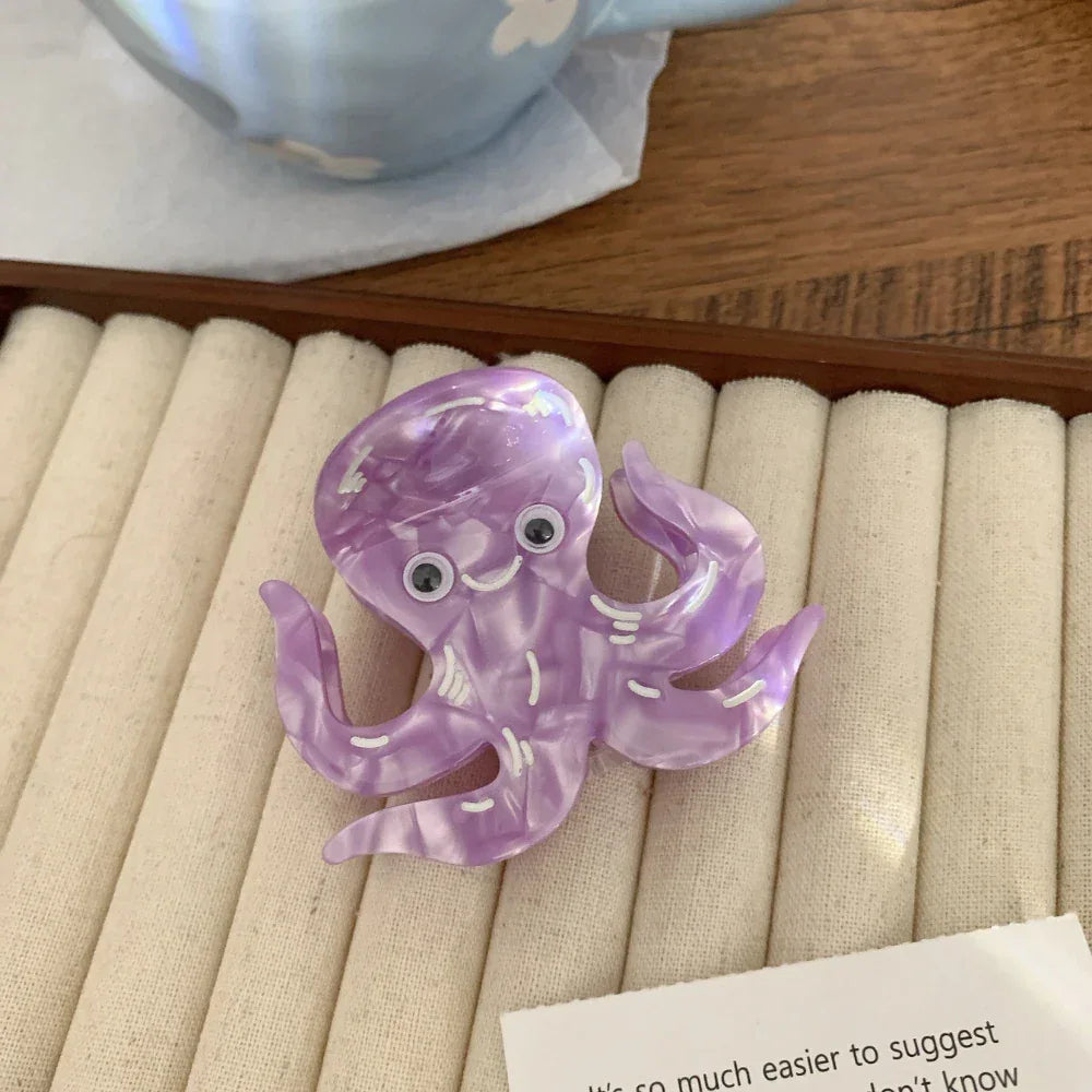 Premium Acetate Ocean Animal Hair Claw Clip - View 8 | TEVQA