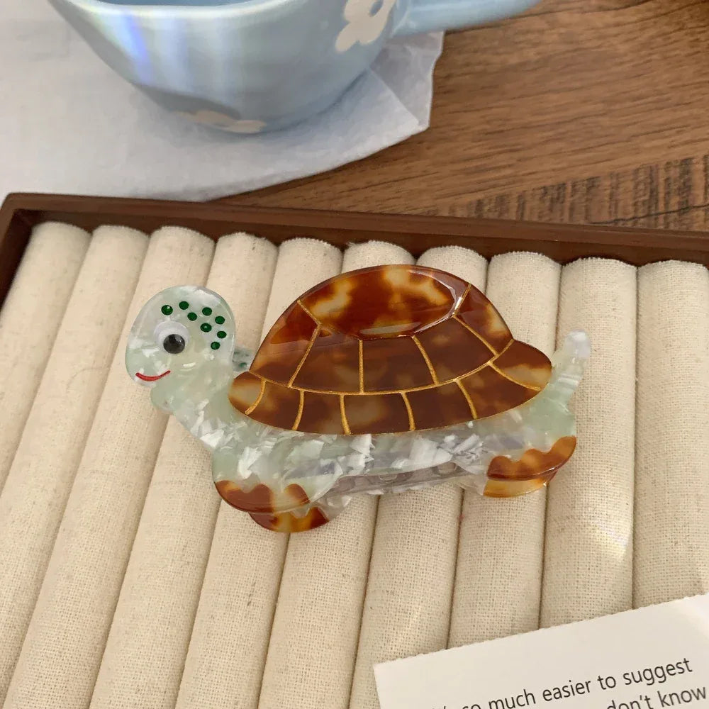 Premium Acetate Ocean Animal Hair Claw Clip - View 7 | TEVQA