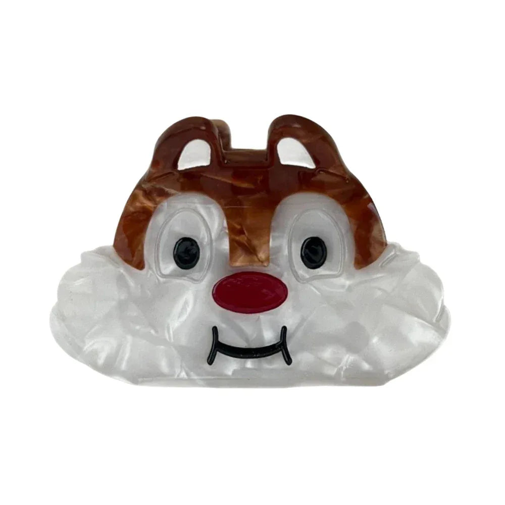 Brown chipmunk face hair claw clip Main image
