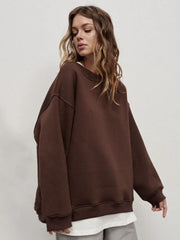 Ultimate Oversized Fleece Crew Neck Sweatshirt - TEVQA