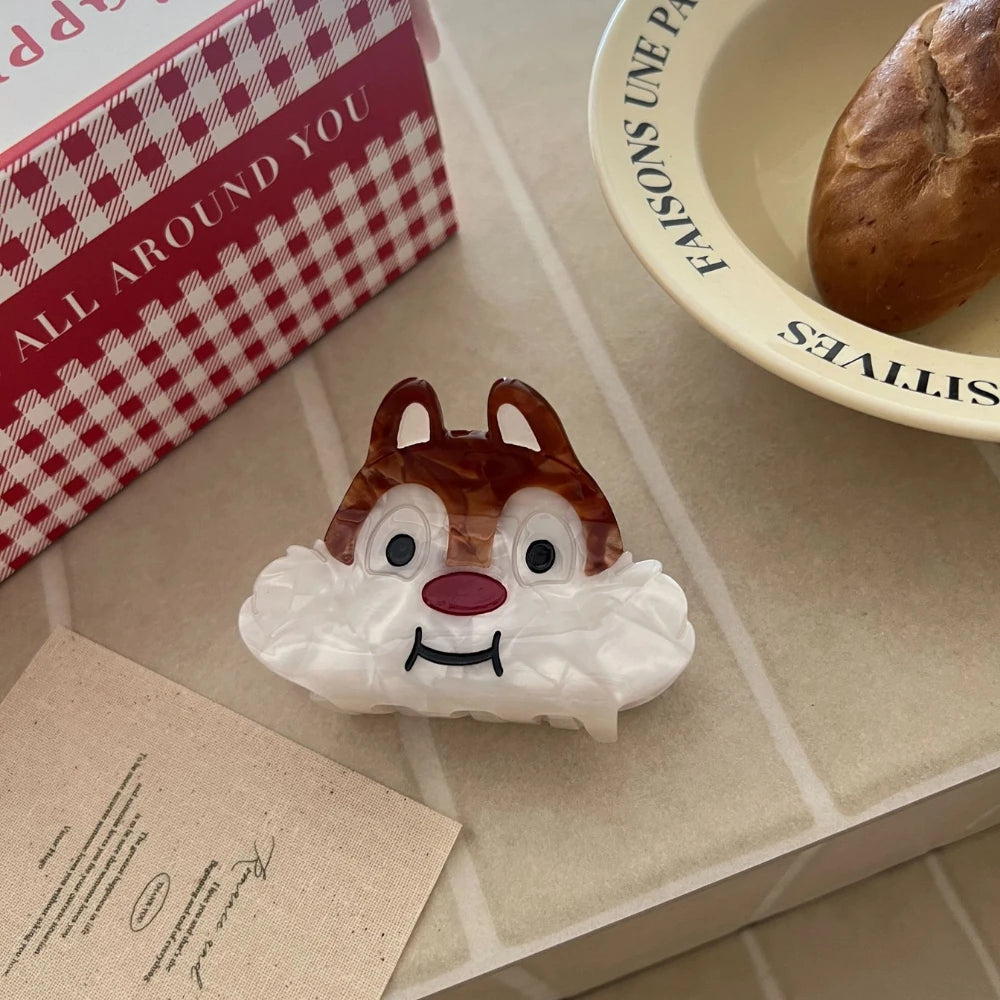 2.8 Inch Retro Cartoon Acetate Hair Claw - Whimsical Animal Clip