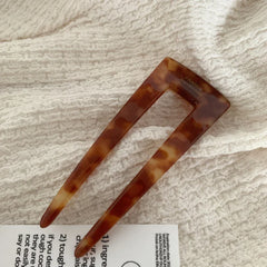 French Design Acetate U-Shape Hair Pin (3.7 Inch) - TEVQA